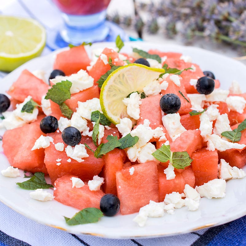 Watermelon Blueberry Salad