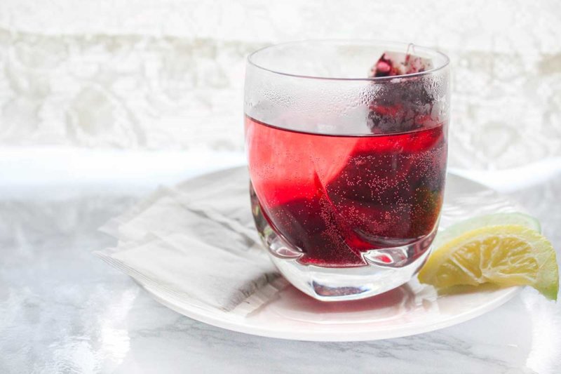 Hibiscus-Green Iced Tea